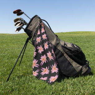 Dramatic Daisy Flower Pattern Golf Towel