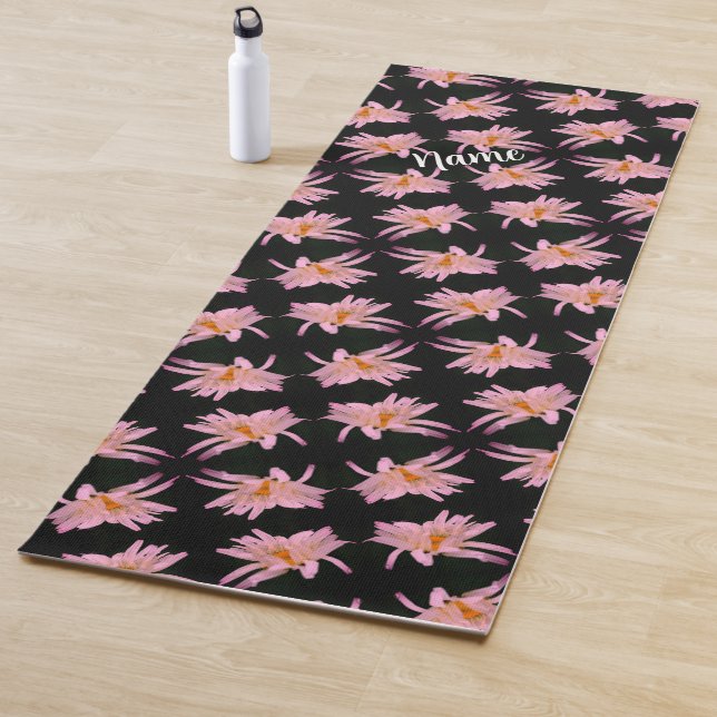 Dramatic Daisy Flower Pattern Personalised  Yoga Mat (In Situ)