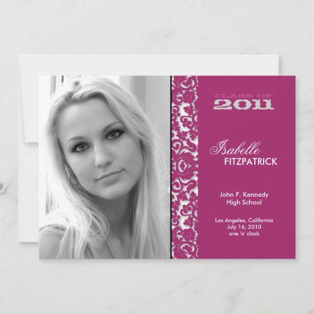 Dramatic Damask 2011 Graduation Announcement (Front)