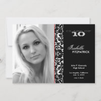 Dramatic Damask Graduation Announcement 2