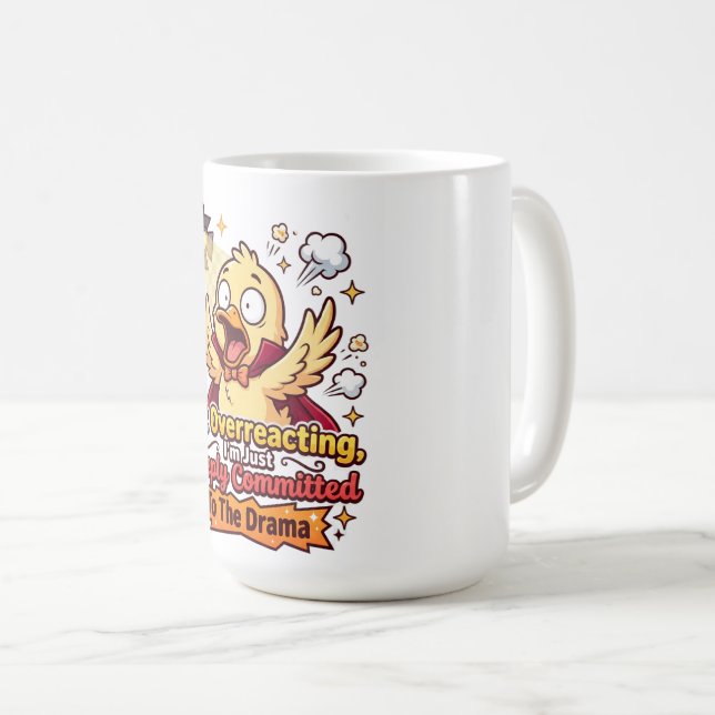 Dramatic Duck Funny Coffee Mug (Front Right)