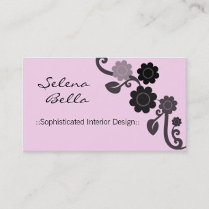 Dramatic Elegance Floral Business Card, Pink Blush Card