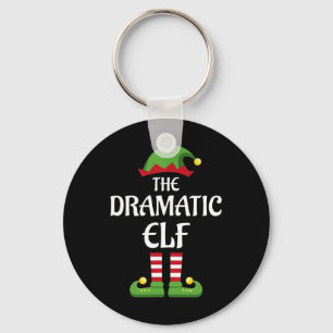 Dramatic Elf Family Matching Group Christmas Key Ring