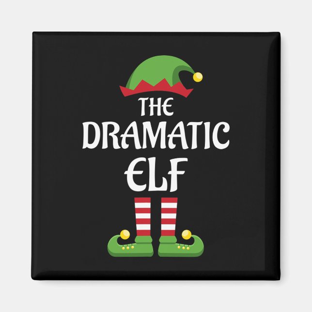 Dramatic Elf Family Matching Group Christmas  Magnet (Front)