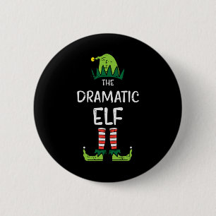 Dramatic Elf Xmas Matching Christmas For Family  6 Cm Round Badge