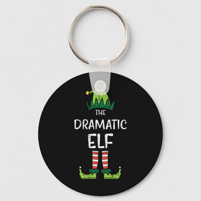 Dramatic Elf Xmas Matching Christmas For Family  Key Ring (Front)