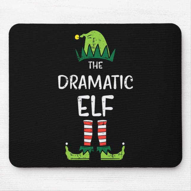 Dramatic Elf Xmas Matching Christmas For Family  Mouse Pad (Front)