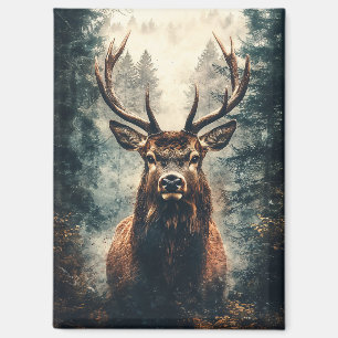 Dramatic Elk in the Woods Magnet