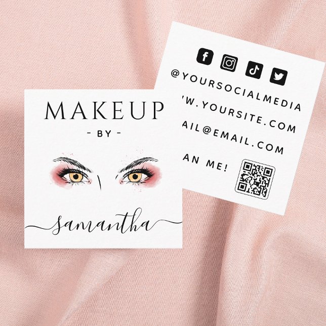 Dramatic Eye Makeup Artist  Square Business Card (Creator Uploaded)