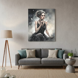 Dramatic Female Singer Portrait Canvas Print
