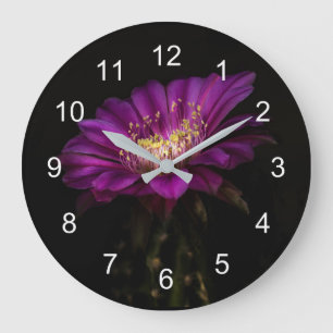 Dramatic Flatty Cake flower Large Clock