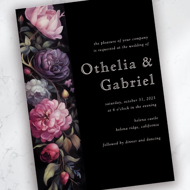 Dramatic Floral Gothic Wedding Invitation (Creator Uploaded)