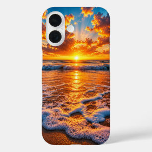 Dramatic Golden Ocean Sunset Cinematic Seascape iPhone 16 Case