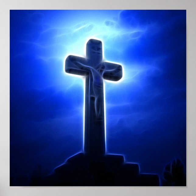 Dramatic Jesus Crucifixion Poster (Front)