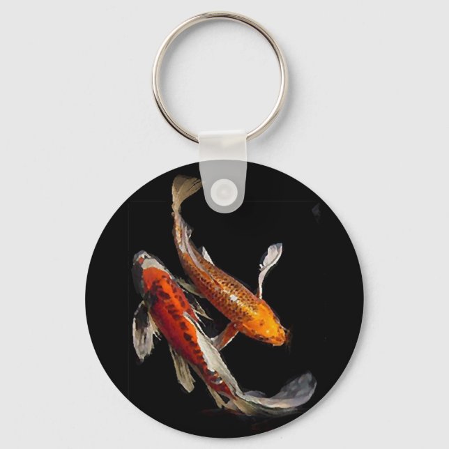 Dramatic Koi Pair Key Ring (Front)