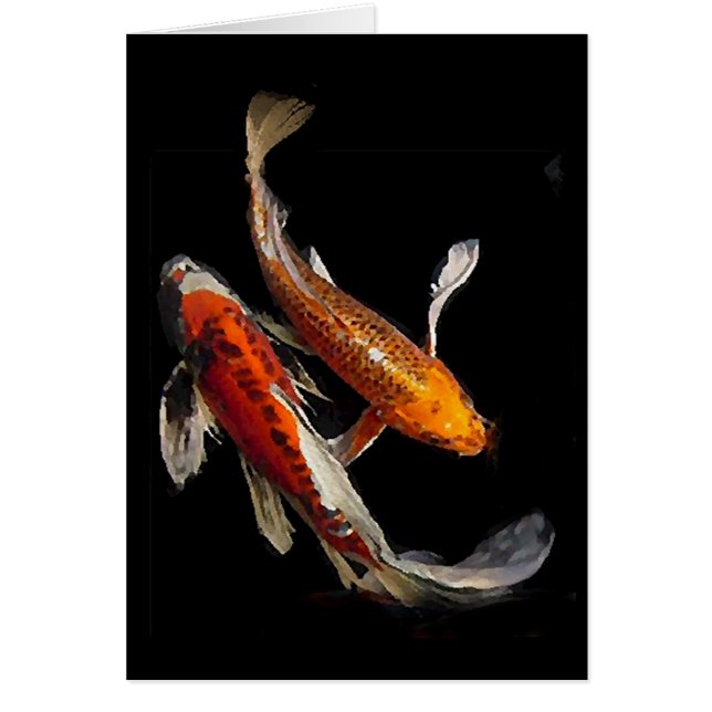 Dramatic Koi Pair with Japanese Proverb (Front)