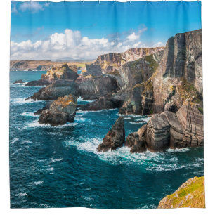 Dramatic landscape at Mizen Head on Atlantic coast Shower Curtain