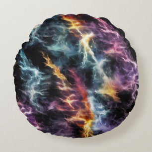 Dramatic Lightning  Round Cushion