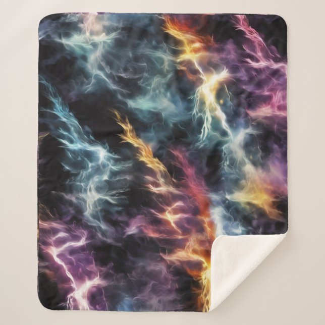 Dramatic Lightning  Sherpa Blanket (Front)