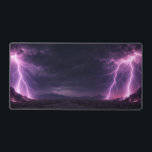 Dramatic Lightning Storm Desert Horizon Desk Mat<br><div class="desc">This Dramatic Lightning Storm Desert Horizon Desk Mat features a split-horizon design with intense purple and pink lightning strikes on the far left and right. Perfect for gaming rooms, storm chaser gifts, or dramatic dark workspace decor. This ultra-wide desk pad leaves a clean center for your keyboard while keeping the...</div>