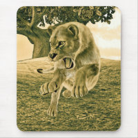 Dramatic Lioness Safari Wildlife Art