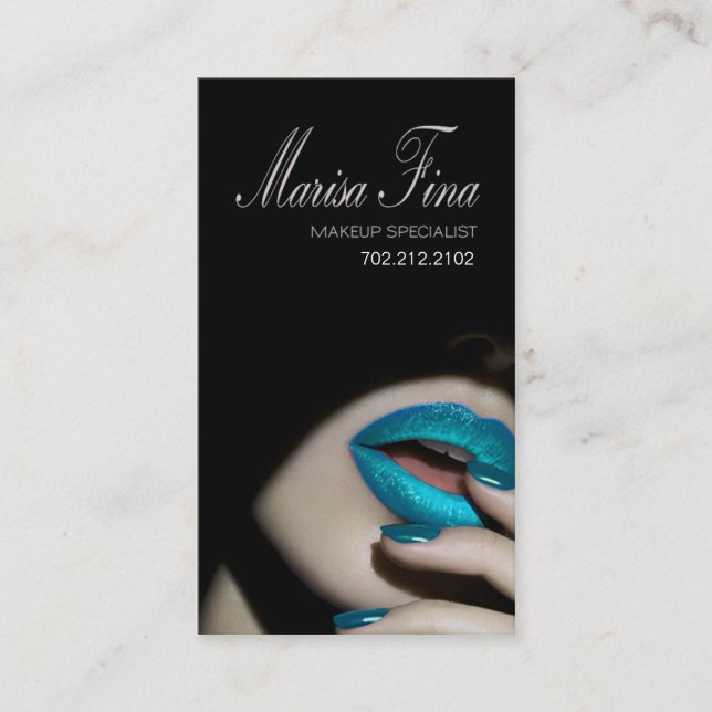 Dramatic Lips Makeup Artist Business Card (Front)