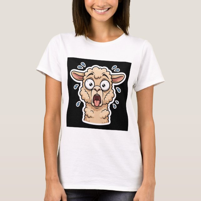 Dramatic Llama Gasp Funny T-Shirt (Front)