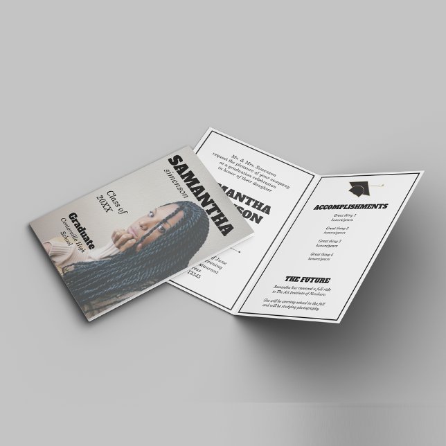 Dramatic Magazine Style Graduation Party Invitation (Creator Uploaded)