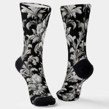 Dramatic Monochrome Marble Toile Crew Socks