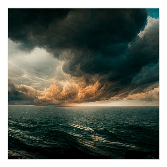 Dramatic Ocean Landscape Poster (Front)