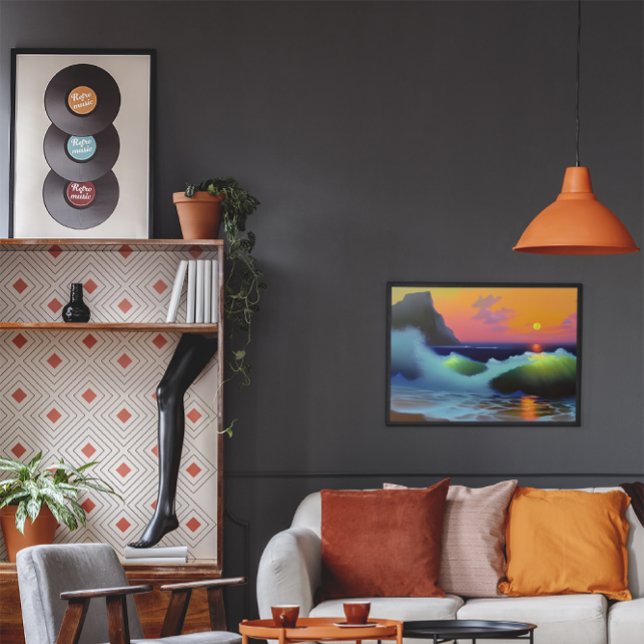 Dramatic Ocean Waves and Sunset Poster (Creator Uploaded)