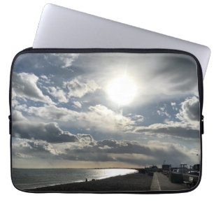 Dramatic October Skies Over Hythe Bay Kent Laptop Sleeve