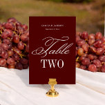 Dramatic Opera Burgundy Wedding  Table Number<br><div class="desc">Elevate your reception with these personalised wedding table numbers, designed to bring timeless elegance to your celebration. Perfect for wedding table numbers ideas and table number ideas, this refined wedding table number adds charm to any table numbers wedding setup. Inspired by an old money wedding, victorian wedding, and opera wedding...</div>