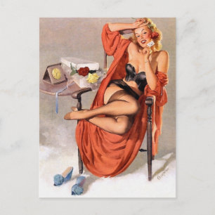 Dramatic Pin-Up Postcard
