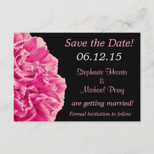 Dramatic Pink Peony Save the Date Wedding Invitation