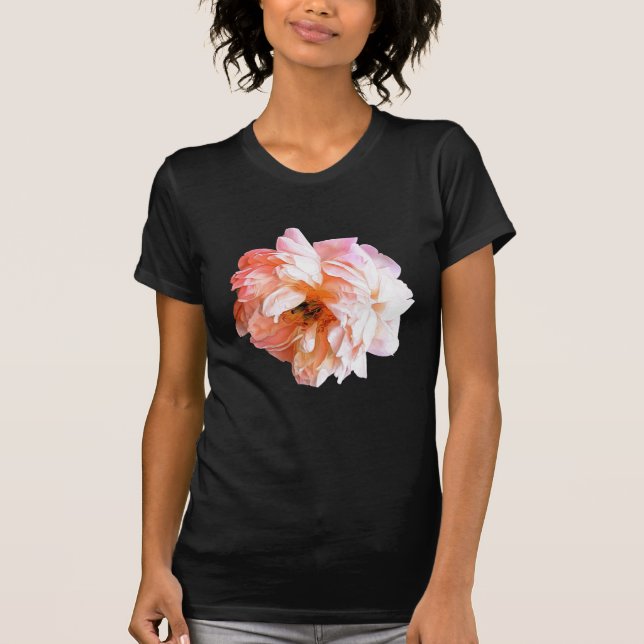 Dramatic Pinkish Peach Peony T-Shirt (Front)
