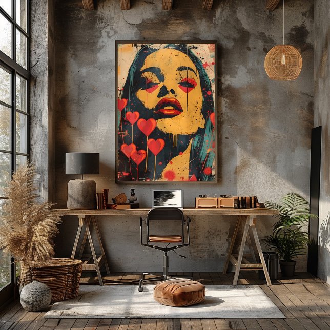 Dramatic Pop Art: Enigmatic Gaze Photo Print (Creator Uploaded)