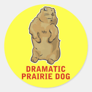 Dramatic Prairie Dog Classic Round Sticker