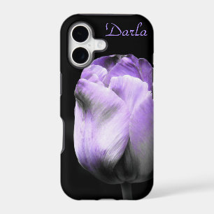 Dramatic Purple Tulip on Black *Personalise*