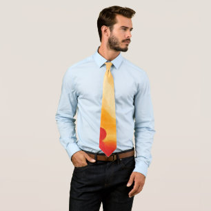 Dramatic Red Sun Painting Tie