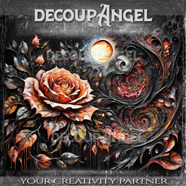 Dramatic Rose Painting -Decoupage- Tissue Paper (Creator Uploaded)