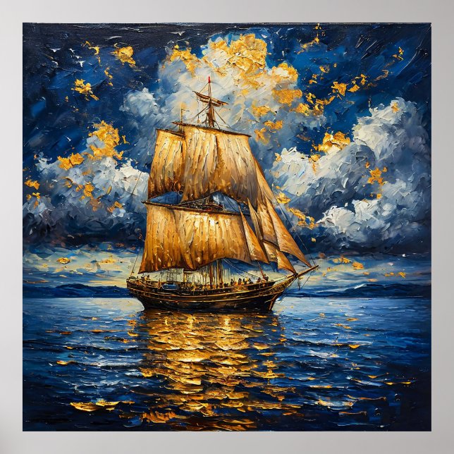 ⛵ Dramatic Sailing Ship Decor Ocean Inspired Wall (Front)