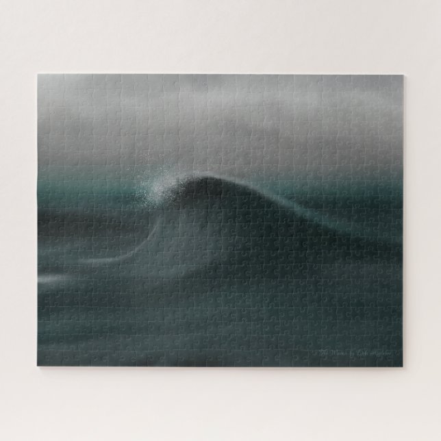 Dramatic seascape powerful teal wave jigsaw puzzle (Horizontal)