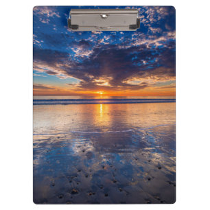 Dramatic seascape, sunset, CA Clipboard