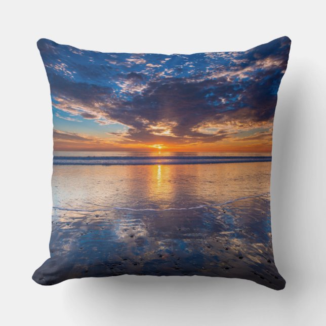 Dramatic seascape, sunset, CA Cushion (Front)