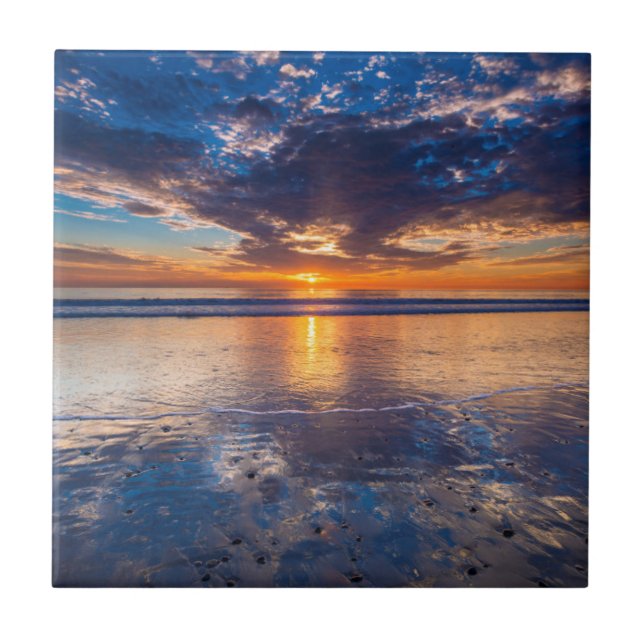 Dramatic seascape, sunset, CA Tile (Front)