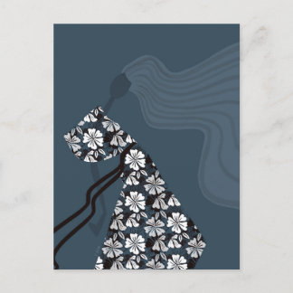 Dramatic Silhouette Elegant Glam Fashion Art Postcard