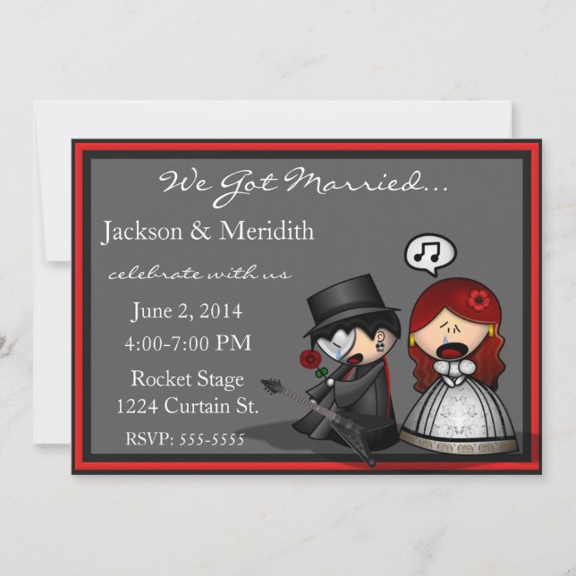 Dramatic Stage Elopement  / Reception Announcement (Front)