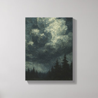 Dramatic Storm Clouds Forest - Moody Nature Landsc Canvas Print