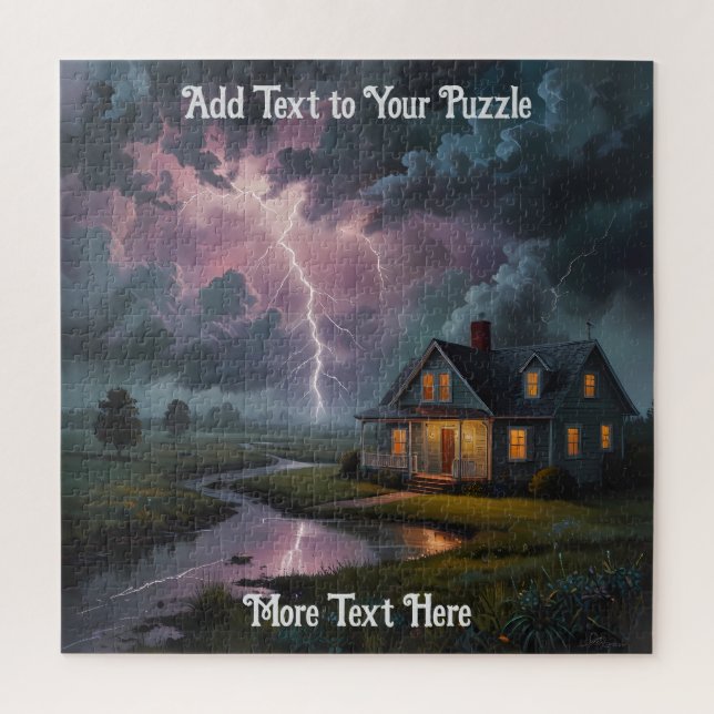 Dramatic Stormy Landscape with Lightning Jigsaw Puzzle (Vertical)